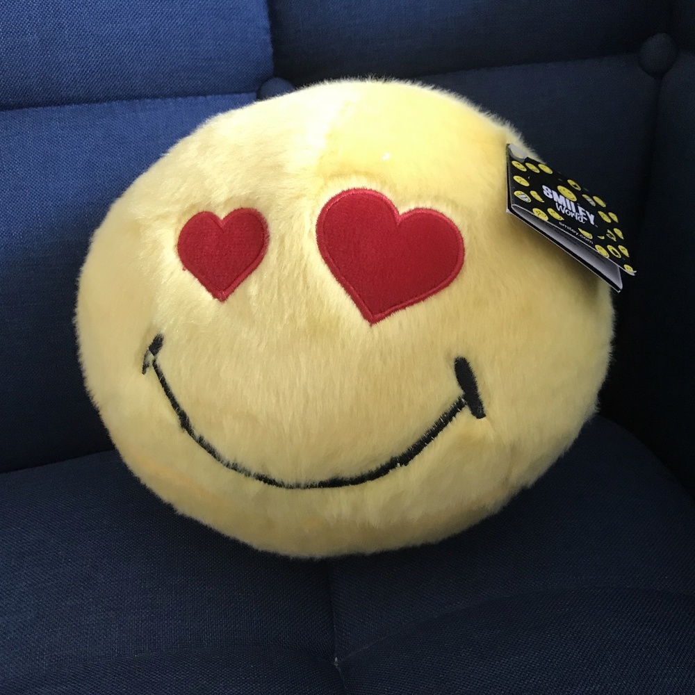 Smiley World The Original SMILEY Brand 8" Heart Eyes Emoji Throw Pillow Toy